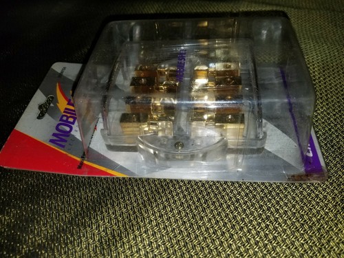 MOBILESPEC MSMFD4 Car 4-Way Maxi-Fuse Distribution Block 4GA IN & OUT 24k gold p