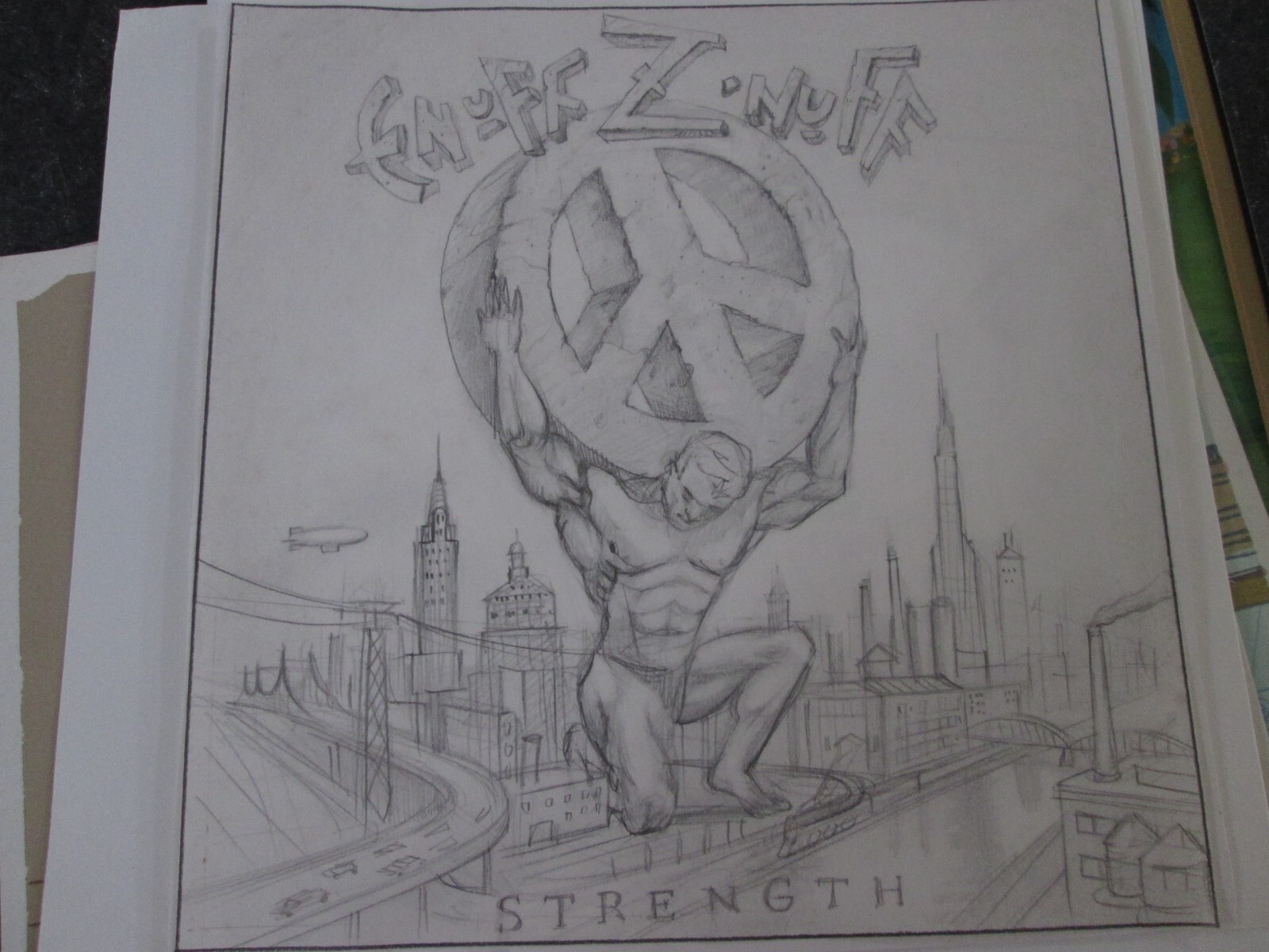 アート・デザイン・音楽 Romantic N Mark Ryden original design sketch drawing for Enuff Z'Nuff