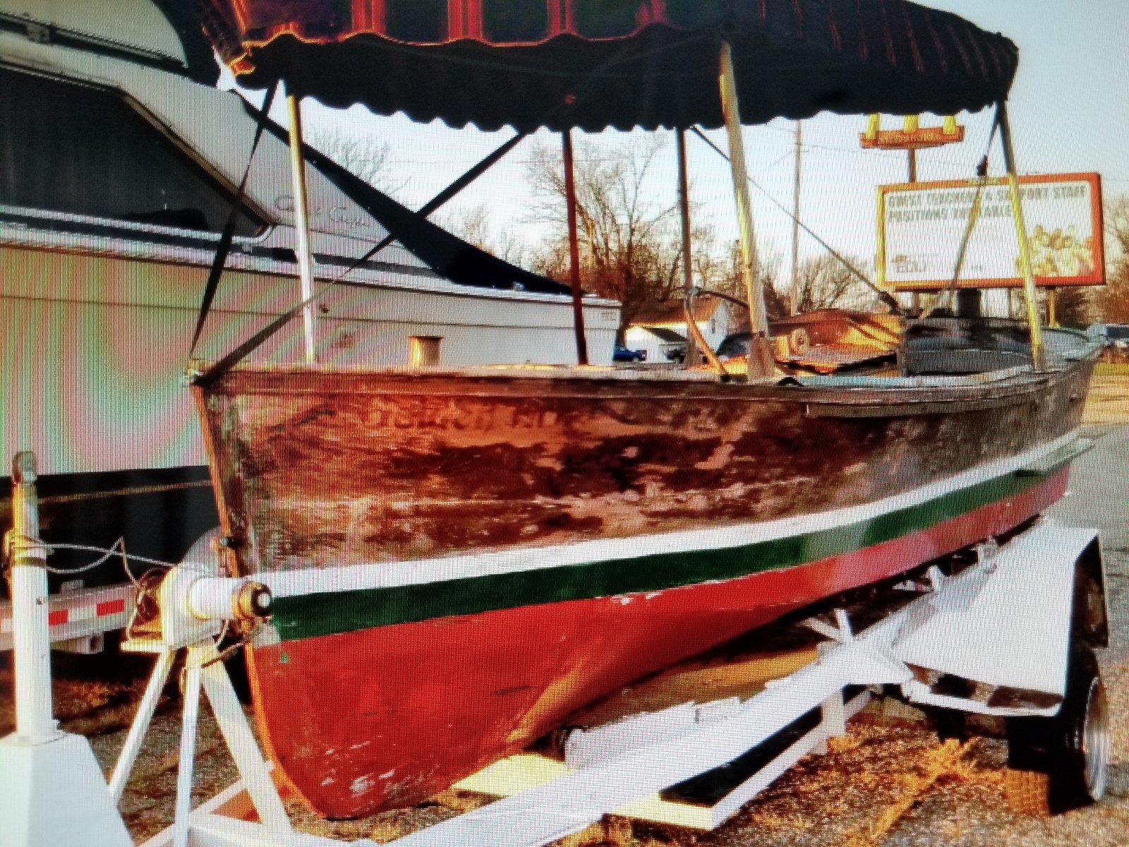 Vintage Wooden Louisiana Skiff Boat