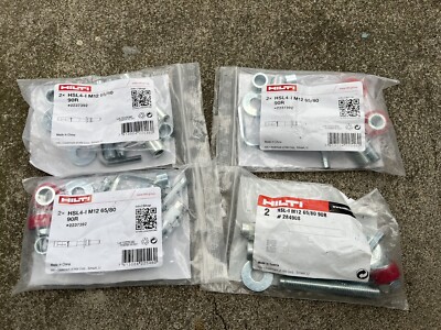 NEW, ( 4 Bag )- Hilti Bolt Heavy Duty Expansion Anchors HSL -I M12 65/80 90R
