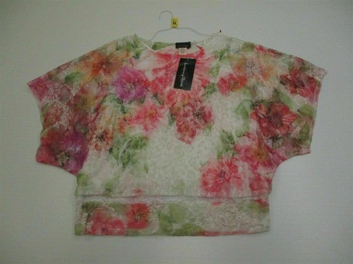 new BRITTANY BLACK Top Women's Size M Multi-Color Lined Floral