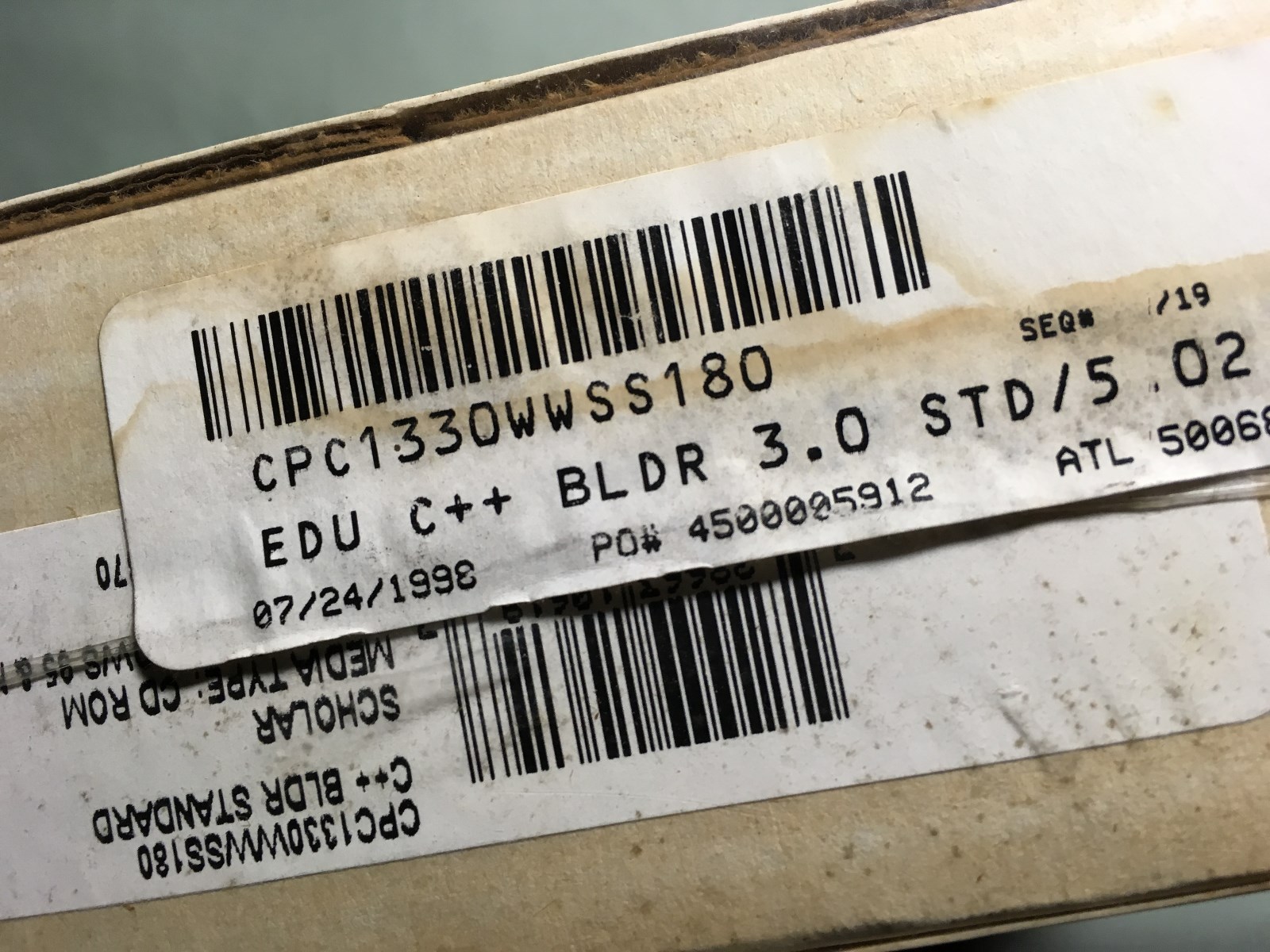 Borland C++Builder 3 Std retail CPC1330WWSS180