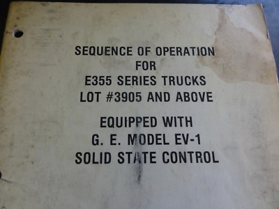 Clark Sequence of Operation for E355 Series Trucks Manual