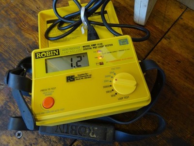 Robin KMP 5404DL Digital RCD (ELCB) Tester  Case Power Lead , no probes