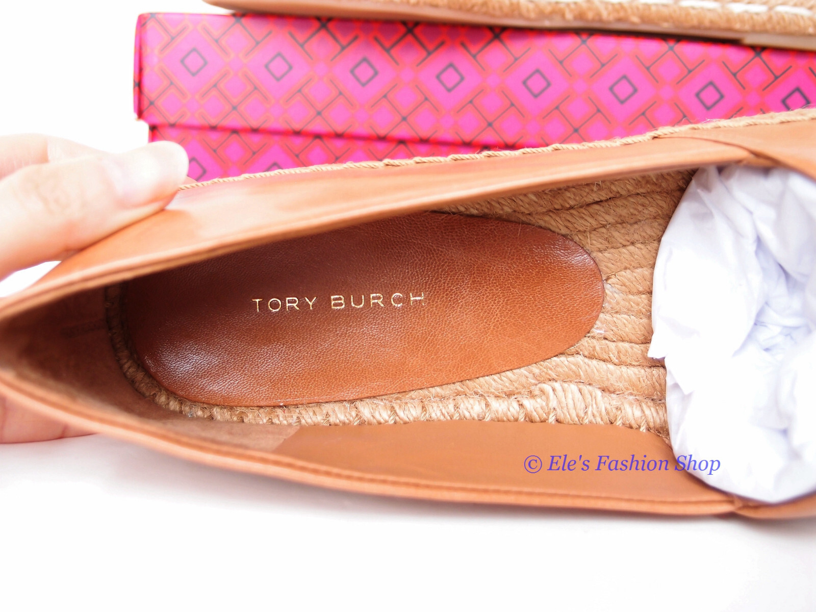 Pre-owned Tory Burch Ines Platform Leather Espadrille Tan Us 7 7.5 8 8.5 9 9.5 10.5 In Brown