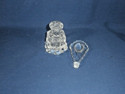 3 Original Vintage Fancy Clear Glass PERFUME BOTTLES with STOPPERS