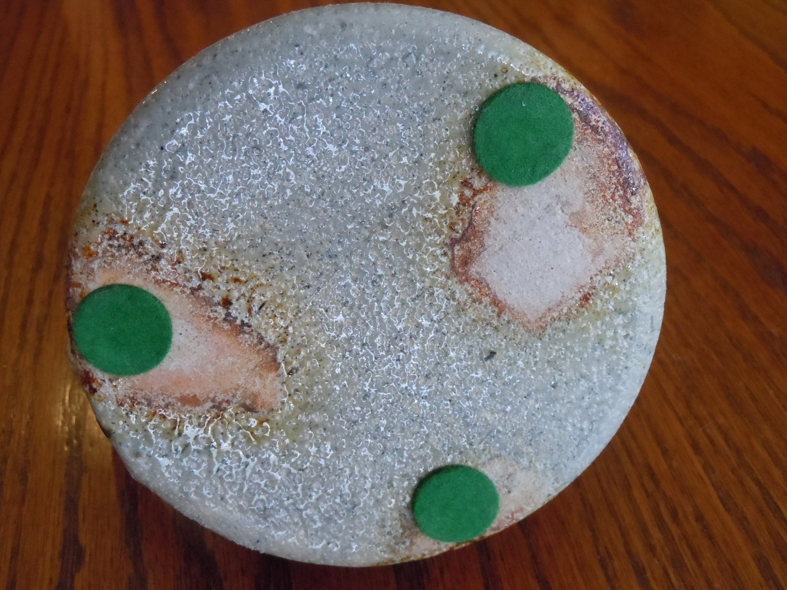 Vtg 1983 Rowe Pottery Works Oil Lamp Salt Glazed Primitive Cobalt Blue Heart