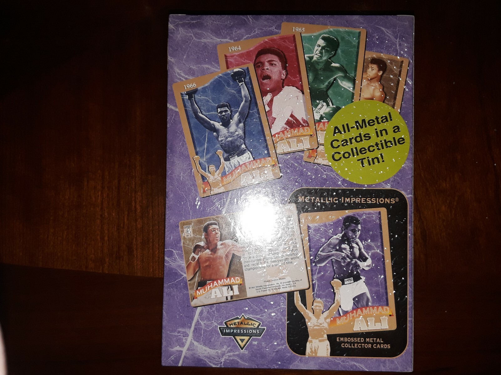 VINTAGE 1995 MUHAMMAD ALI METALLIC IMPRESSIONS ALL METAL CARDS NEW UNOPENED L@@k