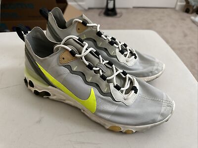 NIKE REACT ELEMENT 55 Gray Cargo Volt Running Shoes BQ6166 009