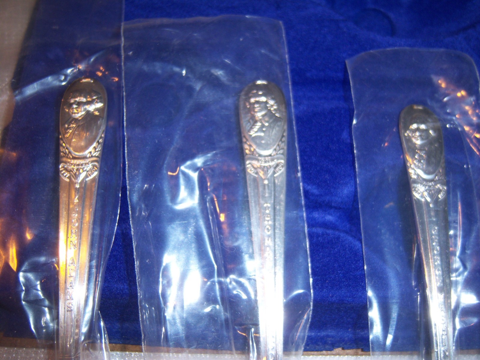 Lot 3 Wm Rogers Mfg Co Silverplate President Spoons Washington, Jefferson, Adams