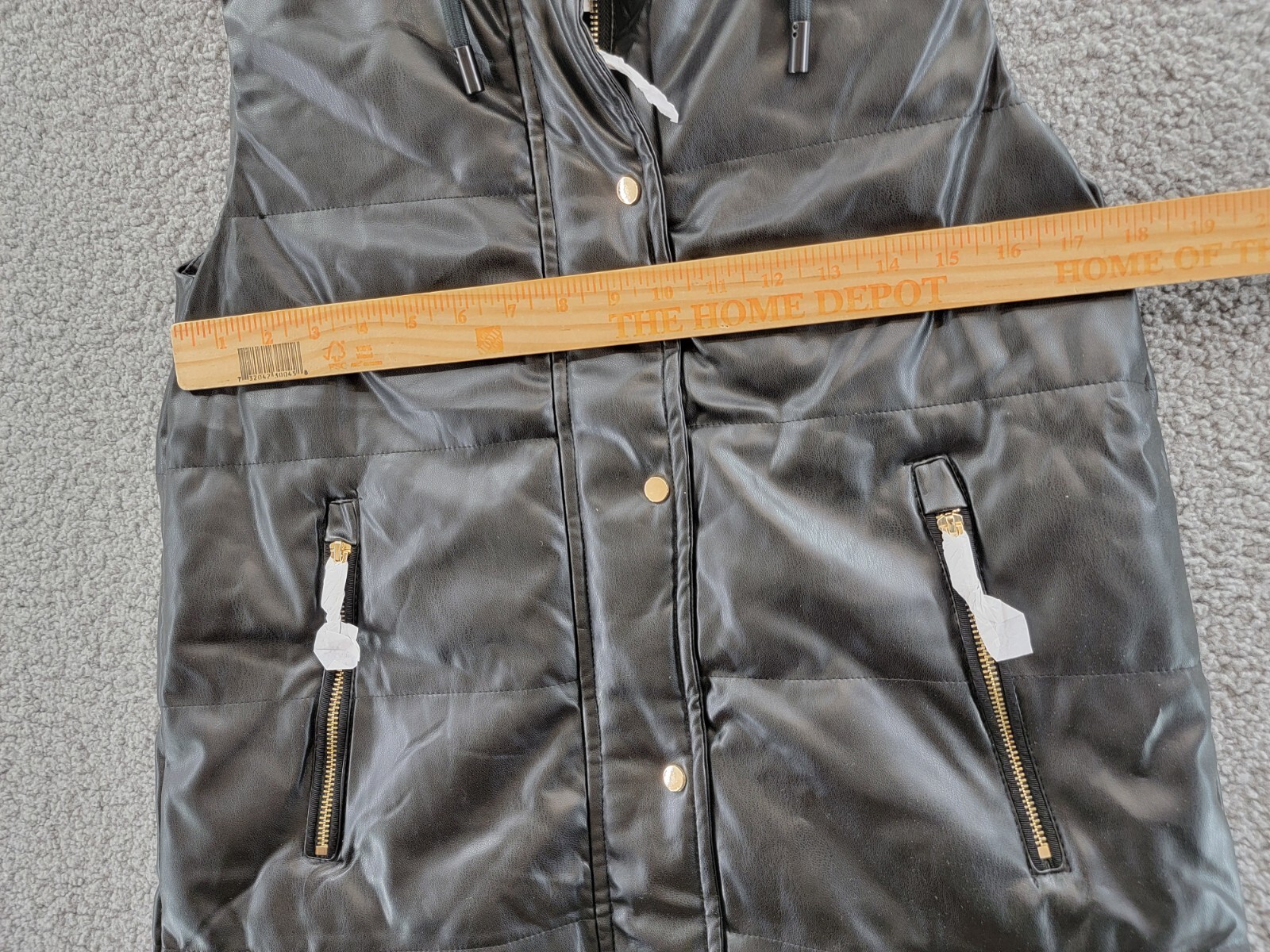 Love Token Long Puffer Vest Women's XS Black Solid Hooded Snap Zip Closure - Picture 4 of 12