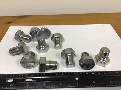 Qty (10) M16 X 20MM Long Zinc Plated Hex Head Screws, Grade 8.8
