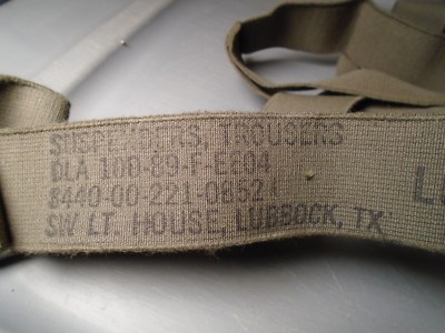 USGI US Military Wet Weather Goretex Trousers Pants Suspenders New 1989 46-D