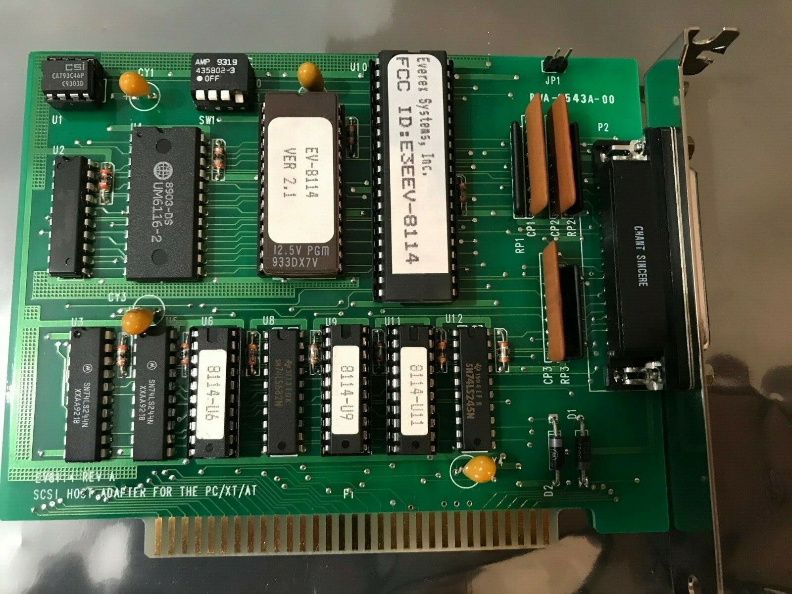 RARE VINTAGE EVEREX EV-8114 PC/XT/AT SCSI HOST ADAPTER 25PIN