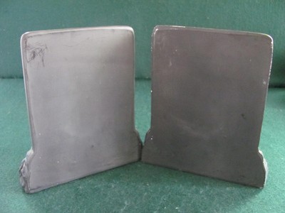 VINTAGE BLACK CERAMIC CANDLE BOOKENDS ETERNAL LIGHT BY VICTOR