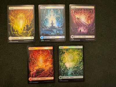 FOIL Duskmourn Full Art Basic Land Set of 5 - 1x Each Type - DSK MTG