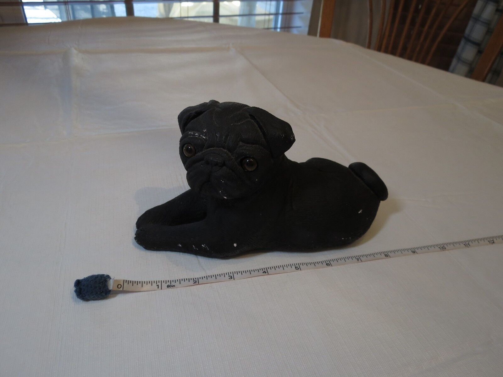 Bandanna 1982 sculptures Black pug vintage resin has damage fi...