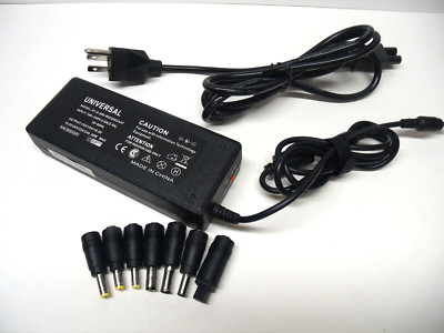 universal ac dc power charger adapter laptop w/ 7 tips