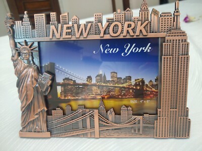 New York City skyline bronze EMPIRE STATE picture frame fits 4 x 6 photos 051