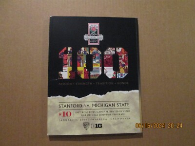 NCAA Stanford vs Michigan State Vintage 2014 100TH Rose Bowl Game Program