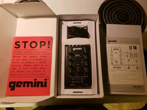 Gemini MM1 DJ Pro Audio 2-Channel Black Mixer