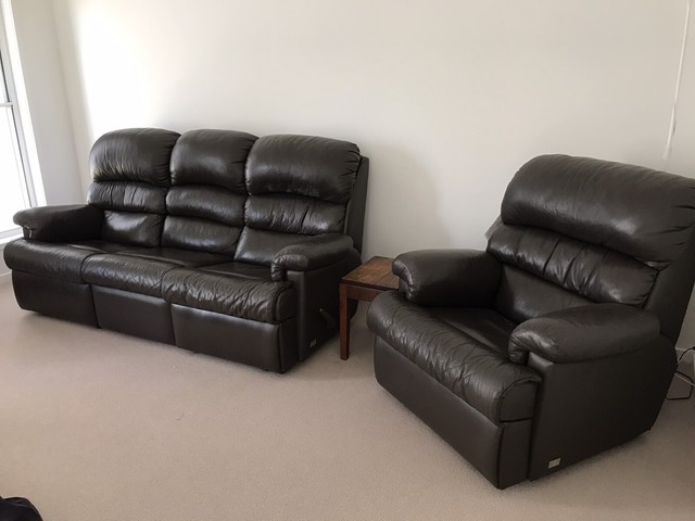 Leather lounge suite - 3-Seater Recliner & 2 x single recliners | Sofas
