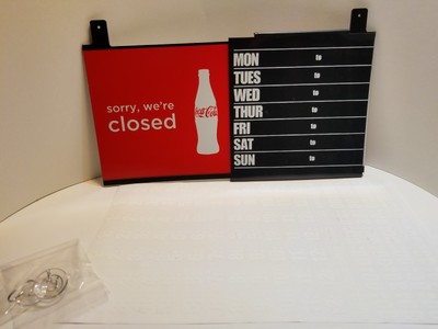 Coca-Cola~ Open/Close Hours Window Sign ~New~