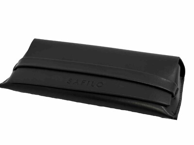 NEW Safilo Black Semi Hard Eyeglasses Sunglasses Case With Microfiber Pouch