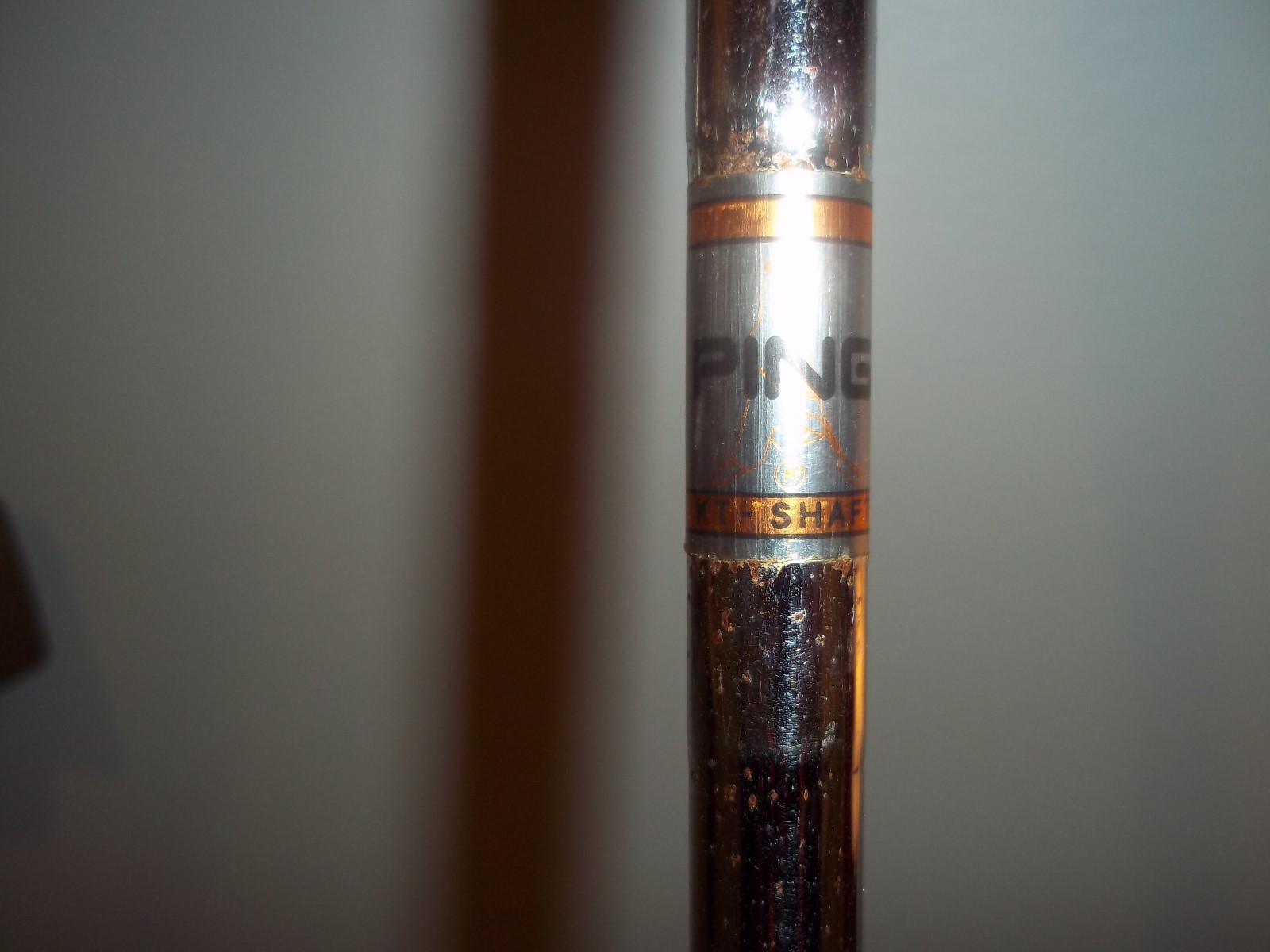 A VINTAGE PING EYE 2, RED DOT 3 IRON. RH, STEEL SHAFT.