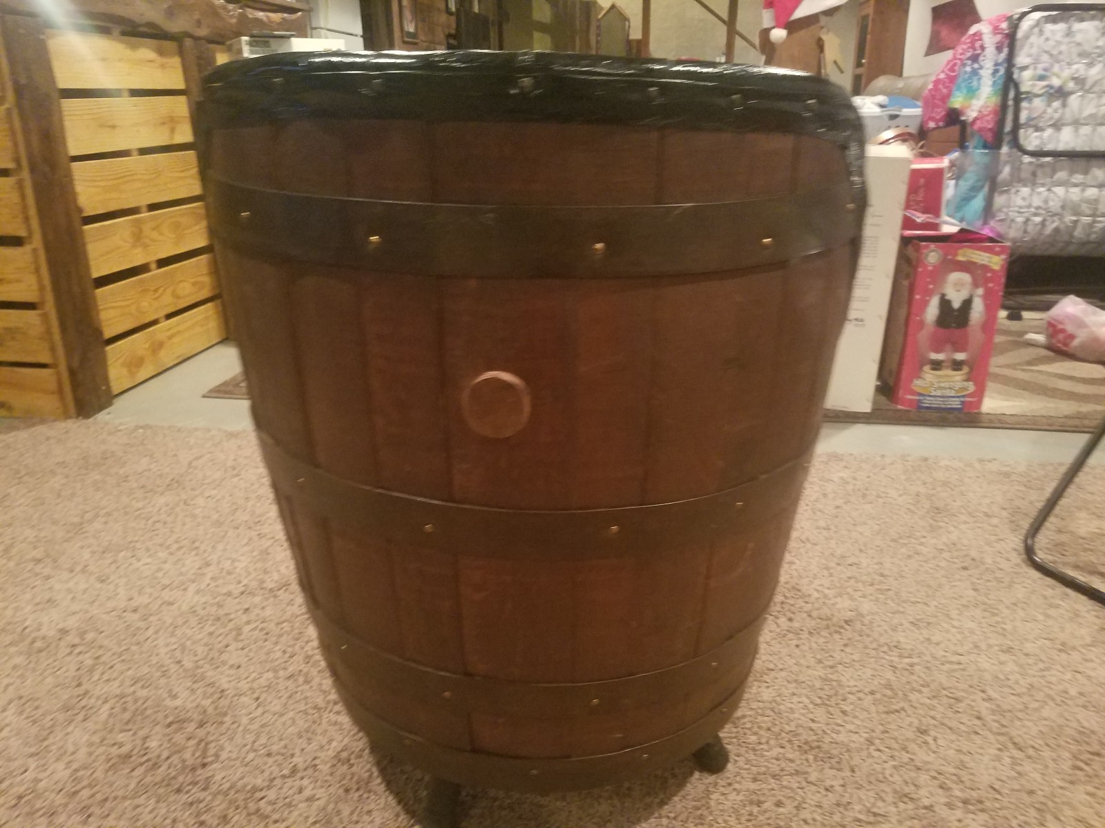 60's 70's whiskey barrel swivel chairs. Set of 5