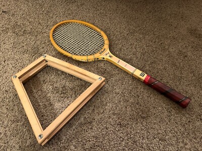 Vintage Wilson Billie Jean King Stylist Tennis Racquet W/ Storage Frame