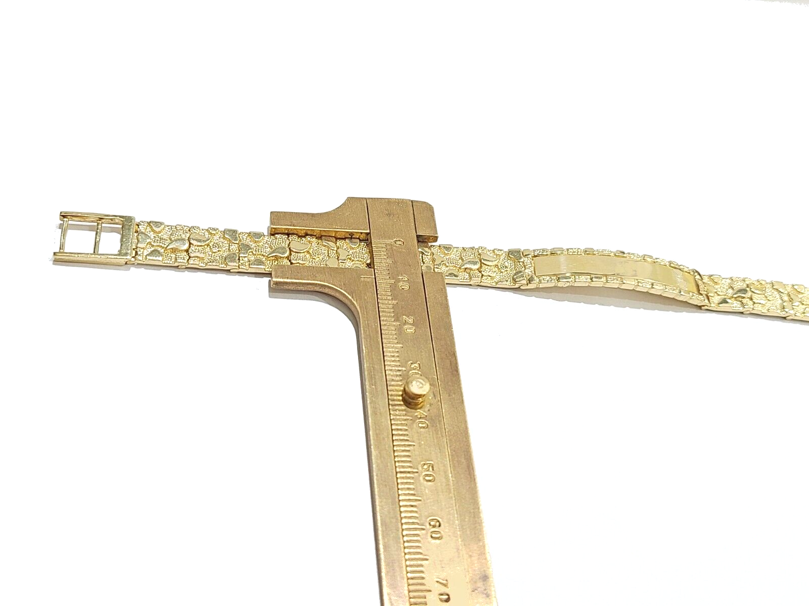 Pre-owned Goldbar Jeweler Real 10k Yellow Gold 9mm Nugget Id Bracelet 8.5" Inch 10kt Unisex Men Women