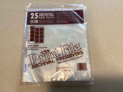 Print File Archival Preservers 120 Negatives  120-3HB, Pack of 25