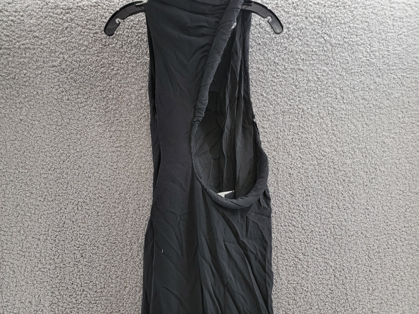 Versace Twist Cutout Midi Dress Women's Black Asymmetric Cutout Side Zip 46 - Picture 15 of 18