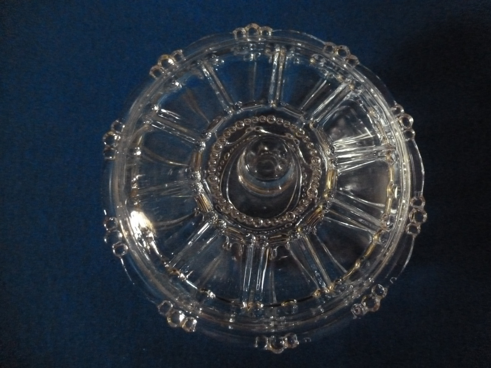 Vintage Kig Indonesia Clear Glass  Covered Candy Dish
