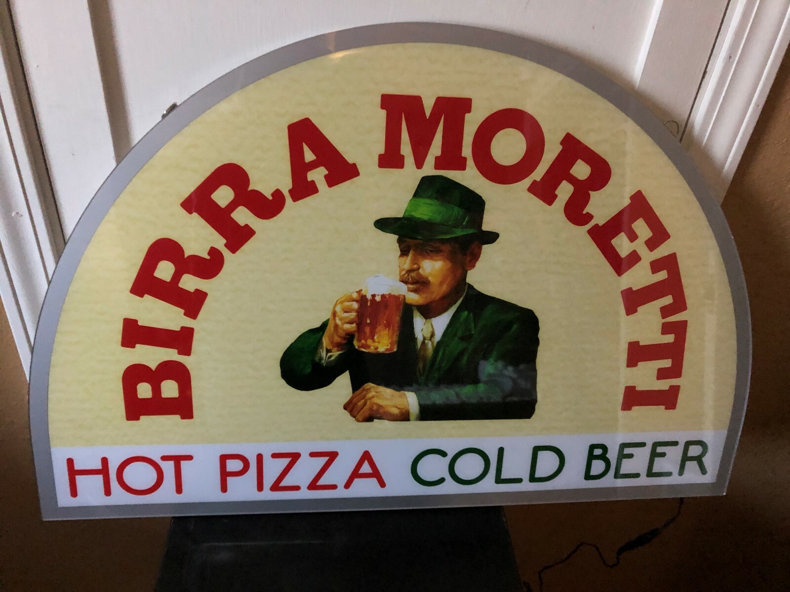BIRRA MORETTI HOT PIZZA COLD BEER LED BAR SIGN MAN CAVE DECOR SHOP MAN CAVE