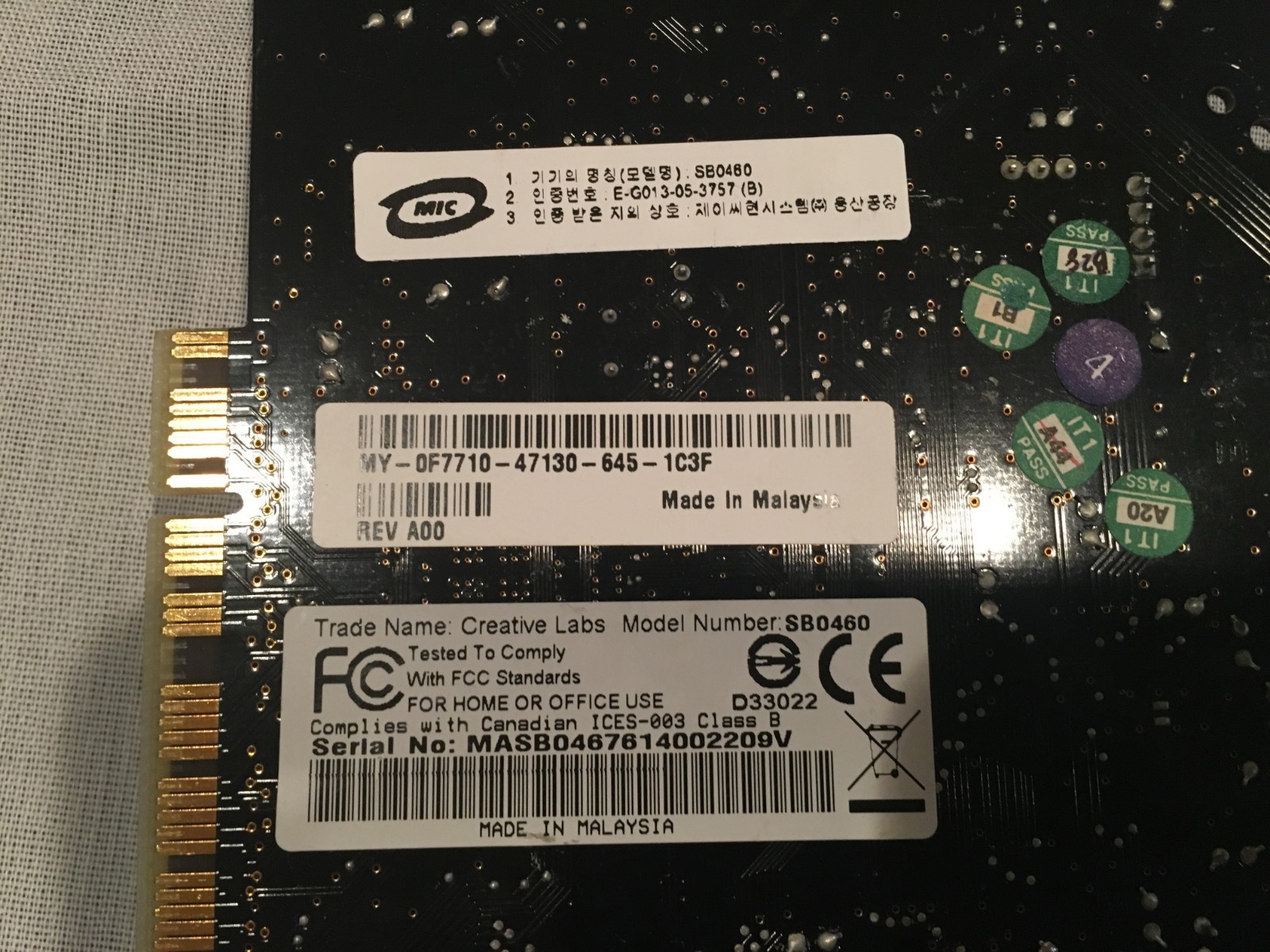 Creative Labs Sound Blaster SB0460 PCI Sound Cards X-Fi GOLD Ports