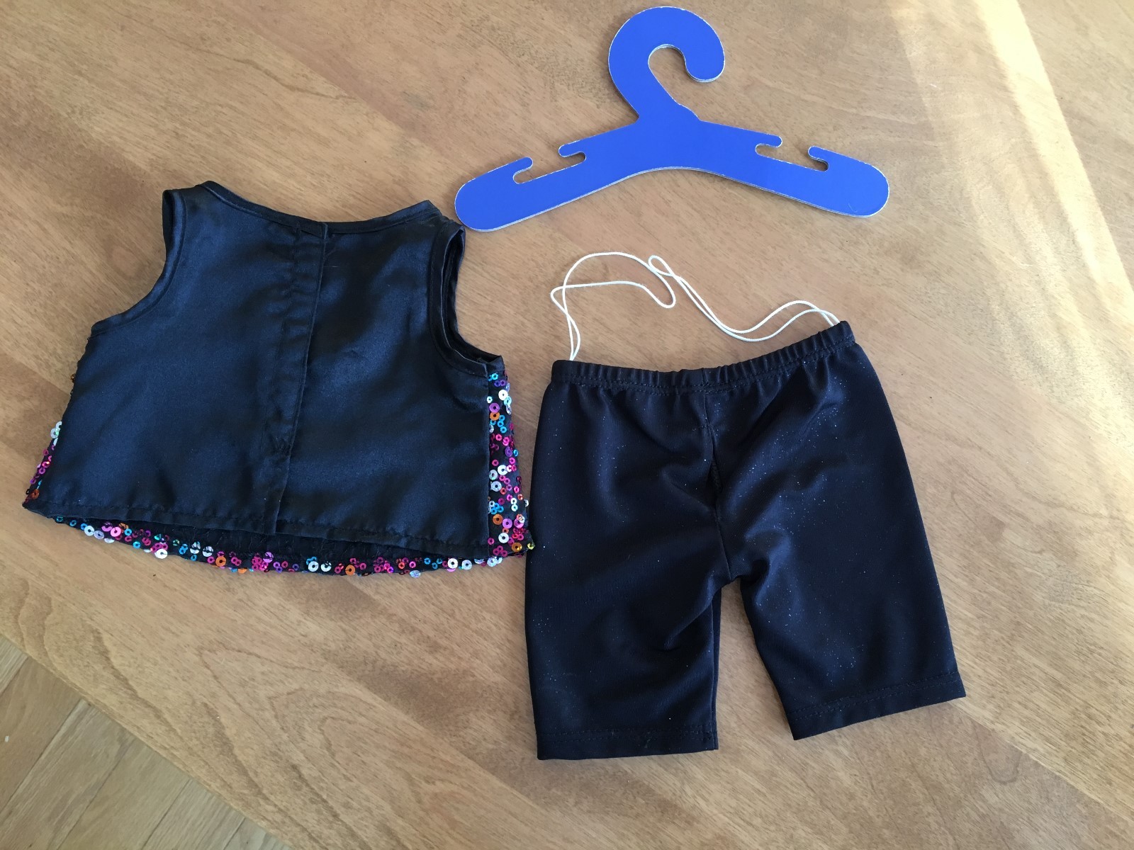 Build A Bear outfit Sequin Tank and Black Pants with Silver Star
