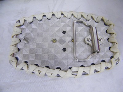 Leather Peace Sign Belt Buckle