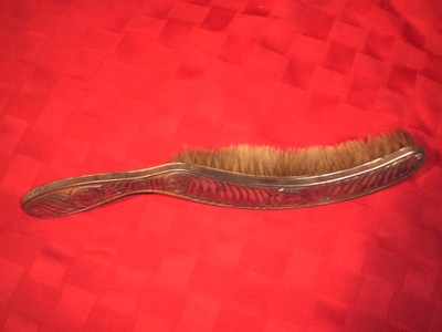 Victorian horse hair crumb brush half moon