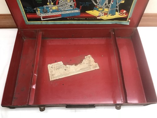 Original A.C.Gilbert 8-1/2 All Electric Giant Ferris Wheel Erector Set Metal Box