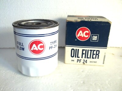 Vintage Genuine NOS AC PF-24 Oil Filter Buick Oldsmobile V-8 White Style Filter