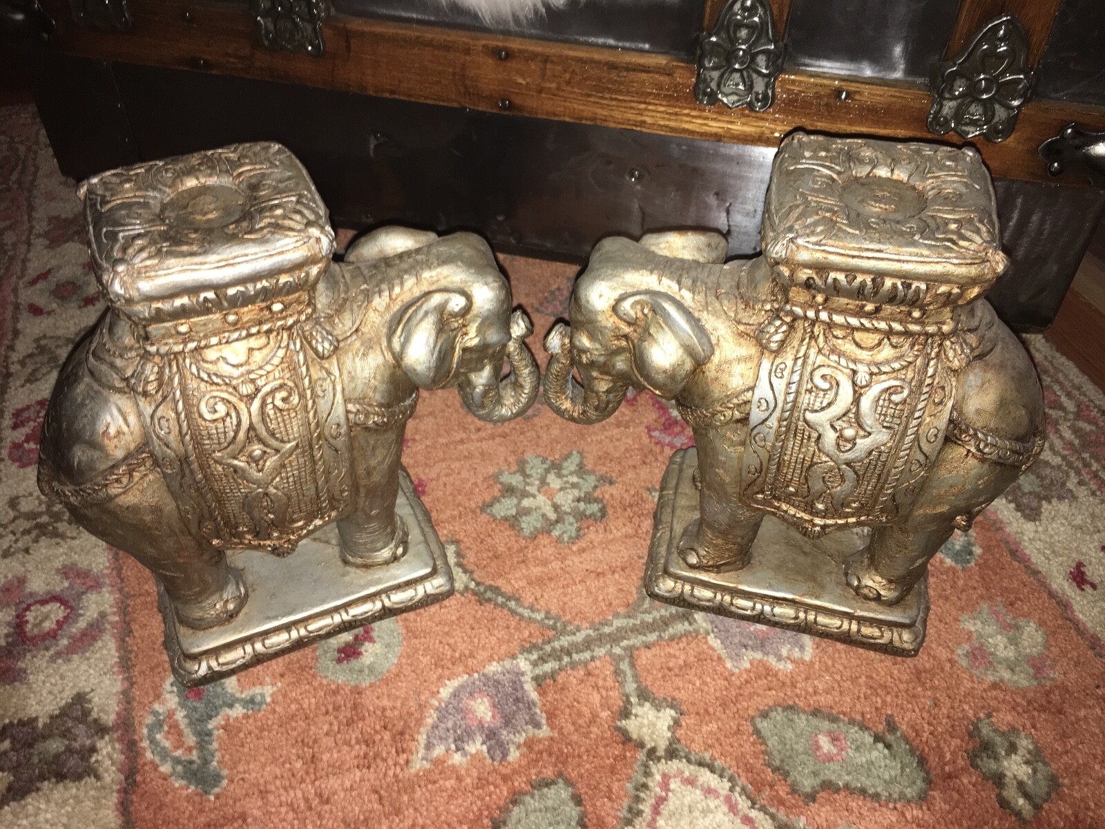 ELEPHANT LARGE CANDLE HOLDERS  SET OF 2