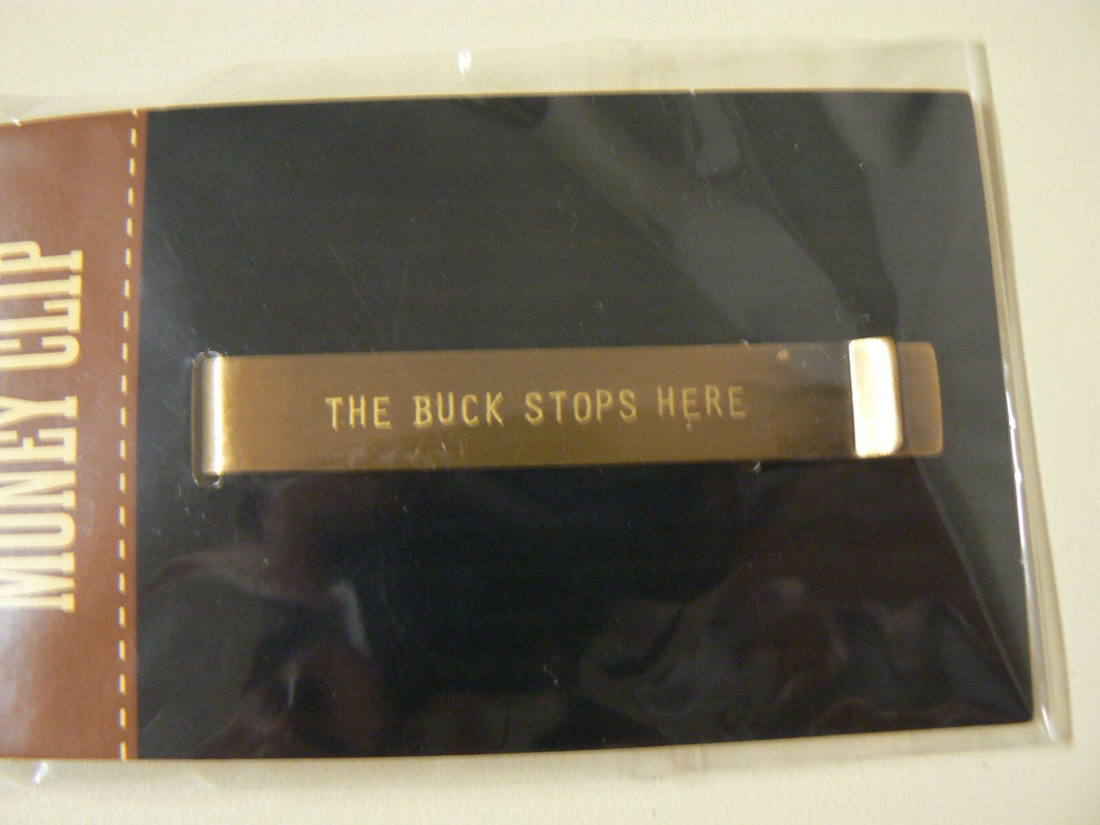 Hallmark The Buck Stops Here Money Clip Holds Bills and Cards