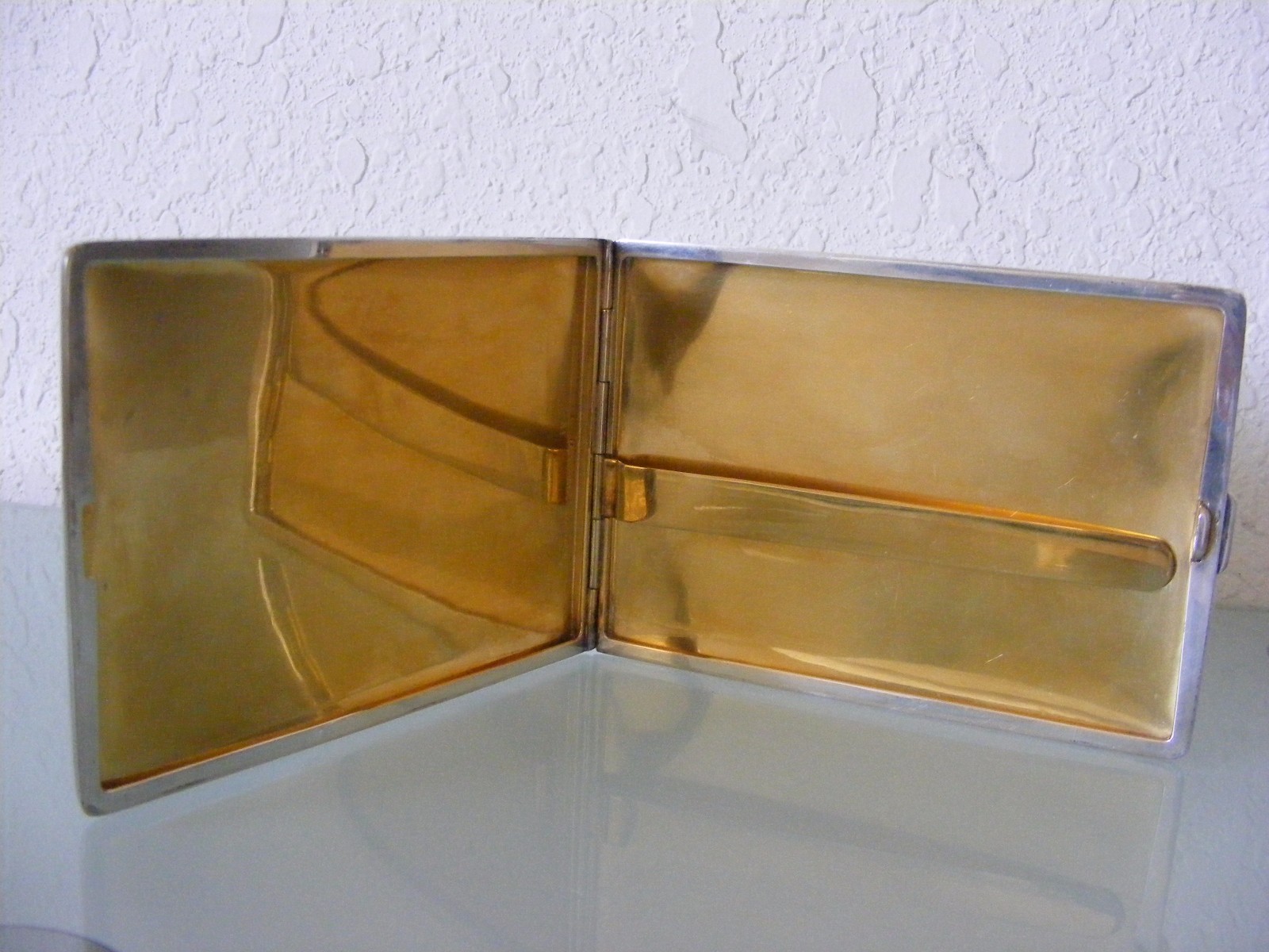 THOMAE CO. Charles Thomae Sterling Silver Gold Wash Cigarette Case 1940's