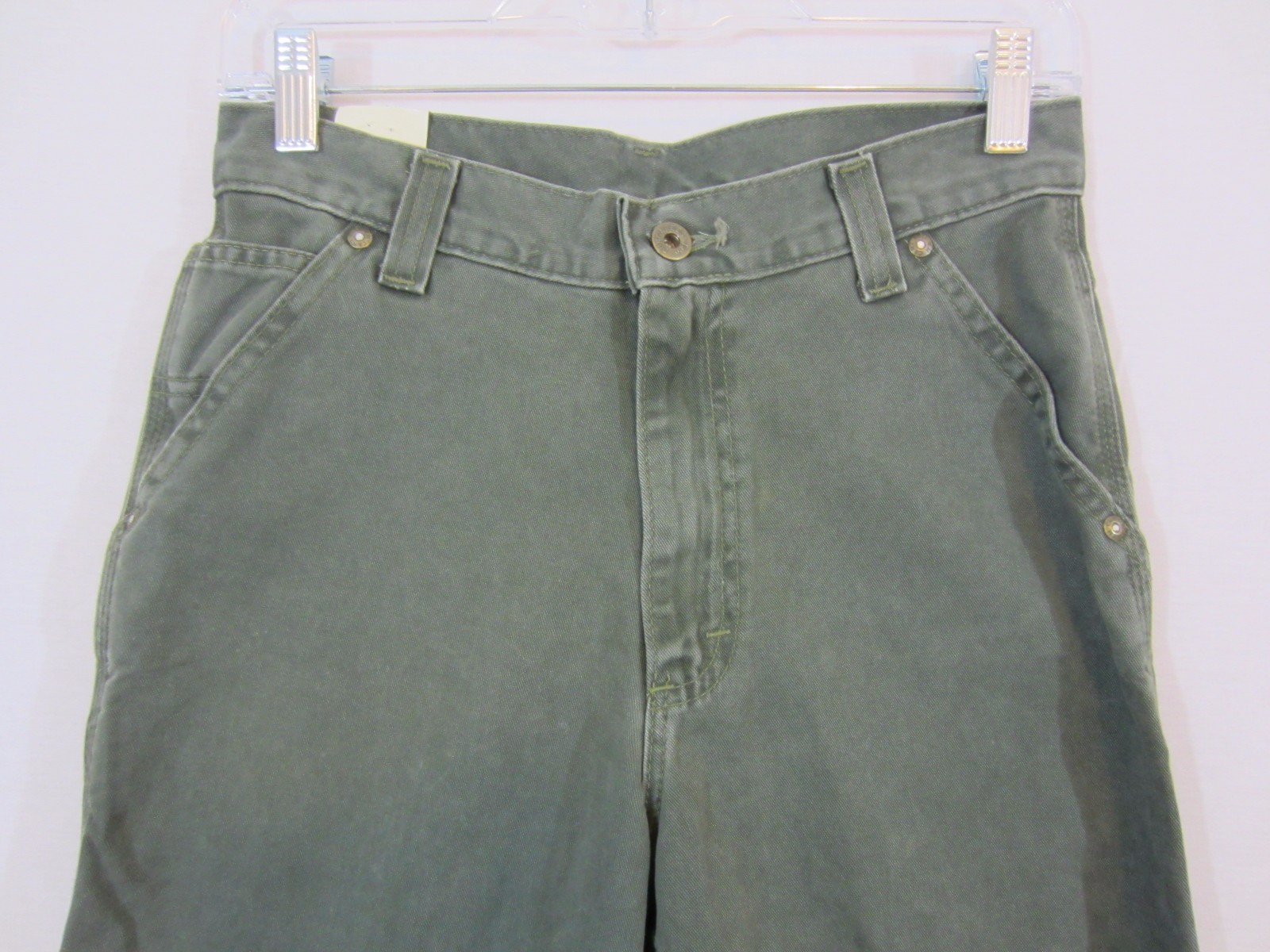 BOYS LEE Dungarees Carpenter Pants Army GREEN -  Size 7M NWT NEW