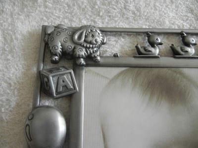 Malden Nursery Parade Baby 4X6 Metal Picture Photo Frame Pewter Color Animals
