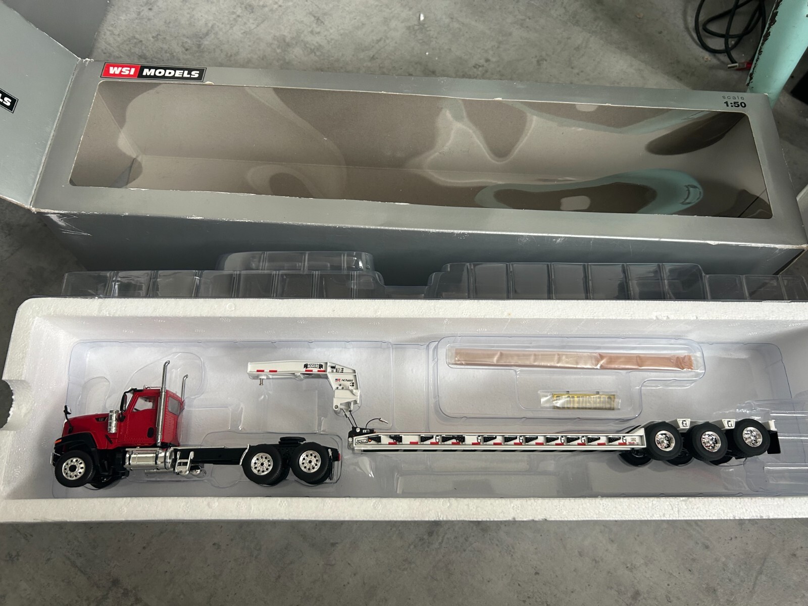 ミニカー WSI MODELS 1/50 FLAT BED TRAILER 1/50 Flatbed Truck Toy Orange Transport Trailer Diecast Toys