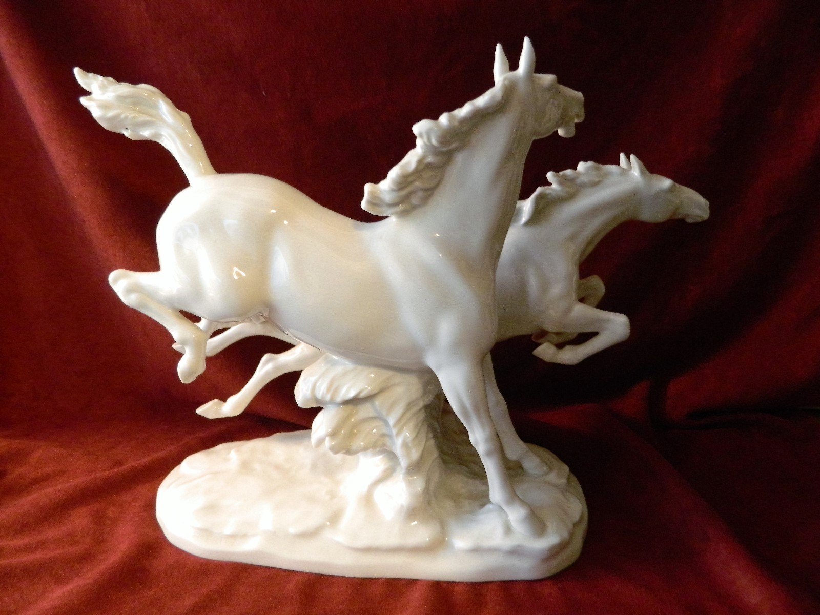 HUTSCHENREUTHER PORCELAIN FREEDOM HORSES by MAX FRITZ GERMANY