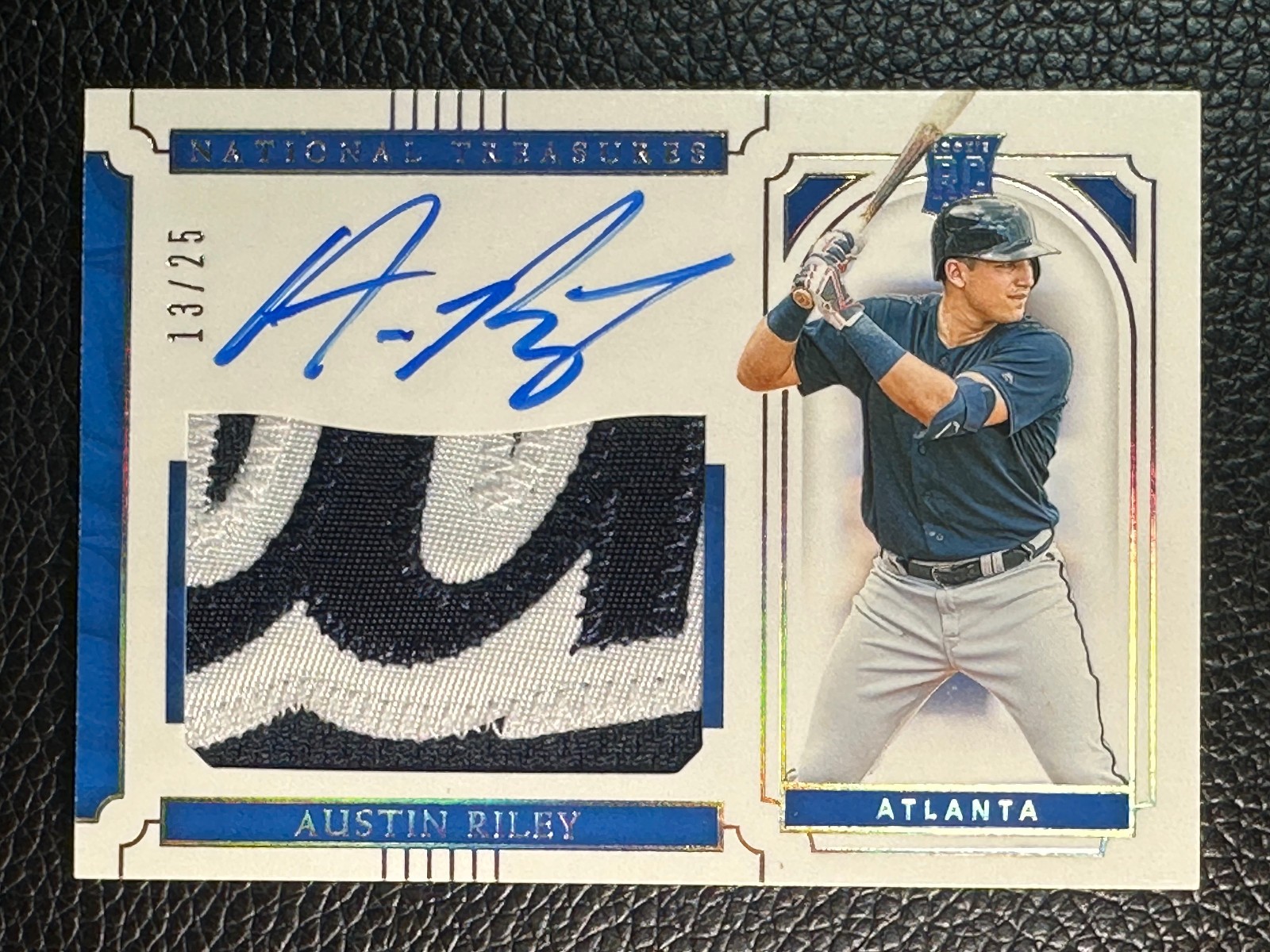 2019 National Treasures RPA #66 Austin Riley 13/25 Auto Patch RC Rookie